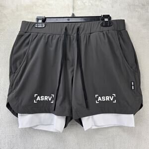 ASRV Shorts Mens XL Gray DSG-0865 Tetra Lite 5 Lined Wings Activewear